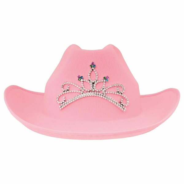 Goldengifts Pink Felt Cowgirl Hat with Tiara, 6PK GO2796472